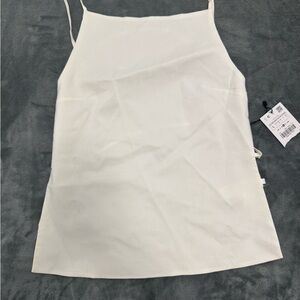 Zara White Apron top with backless Adjustable Straps